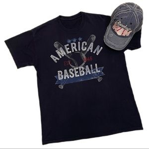 ⚾️All American Baseball Mom Sz M Tee-Shirt & Cap